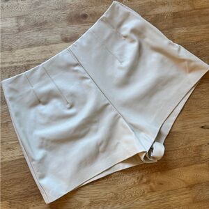 Maeve by Anthropologie White Vegan Leather Micro Shorts | Size 12 | High Rise